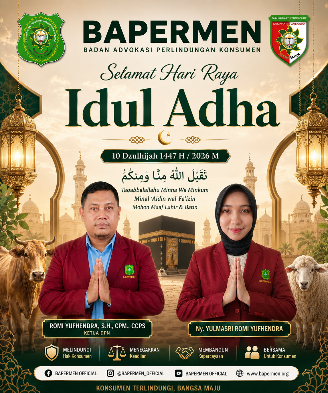 DPN BAPERMEN Sampaikan Pesan Idul Adha: Tebar Keikhlasan, Perkuat Kepedulian
