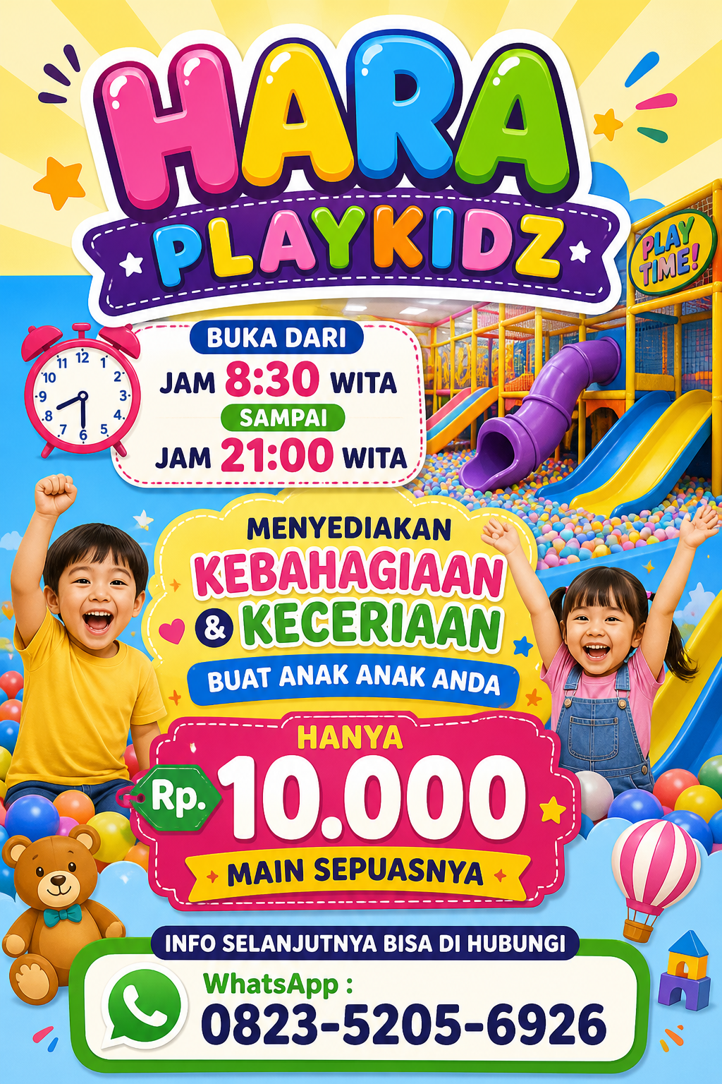 Serunya Bermain di HARA PLAYKIDZ Samarinda, Wahana Anak Murah dan Edukatif