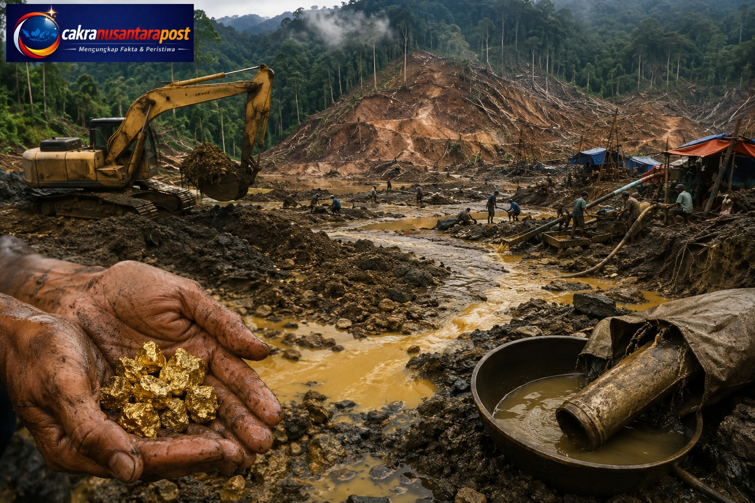 WALHI Ungkap Ancaman Serius PETI di Sumbar, Ribuan Hektare Hutan Rusak dan Sungai Tercemar Merkuri